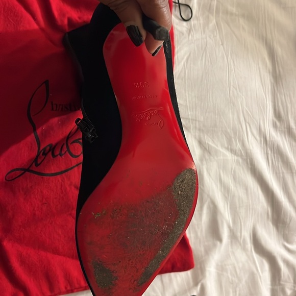 Authentic Christian Louboutin high heel suede black 39 1/2 - Picture 3 of 5